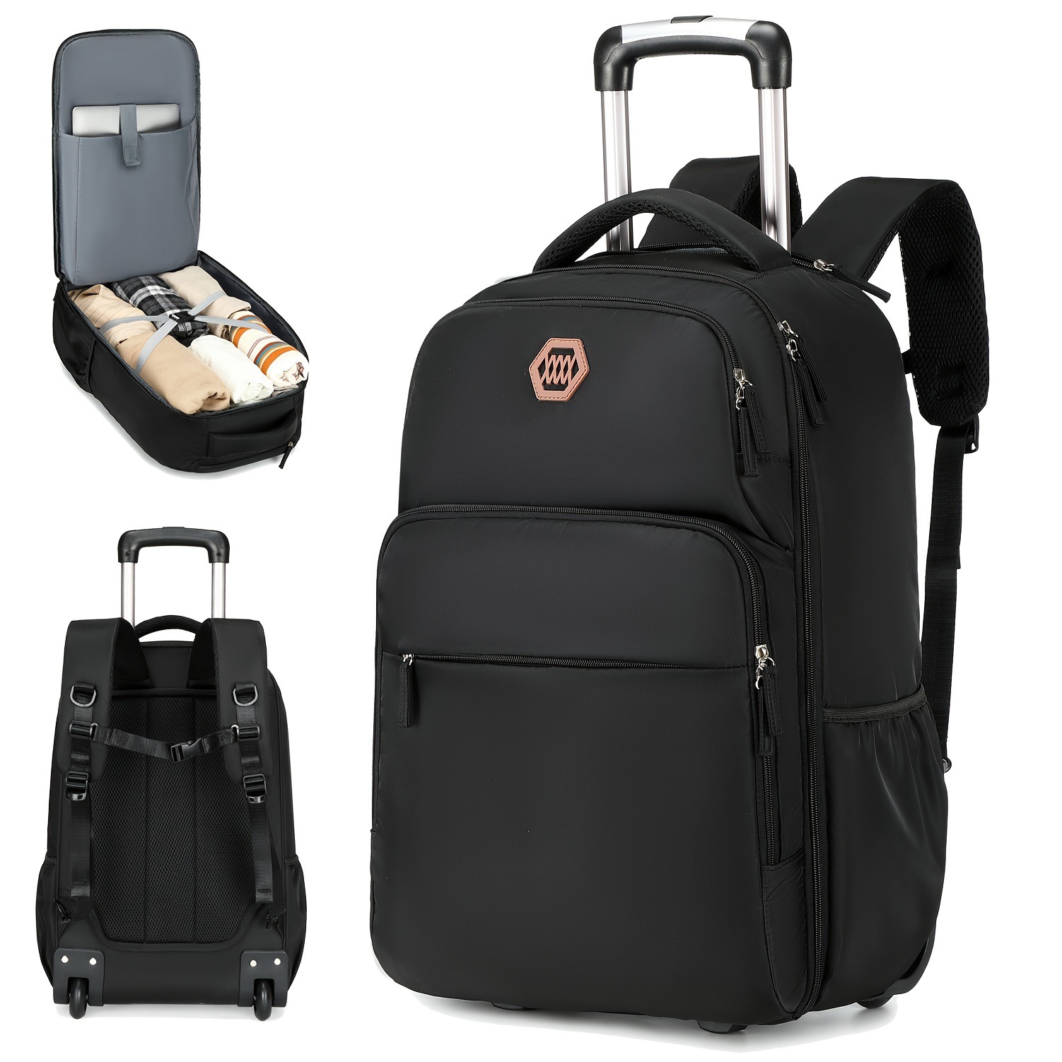 40L Laptop Rugzak met Wielen,  - Foldable Rolling Luggage Bag recensie en prijs