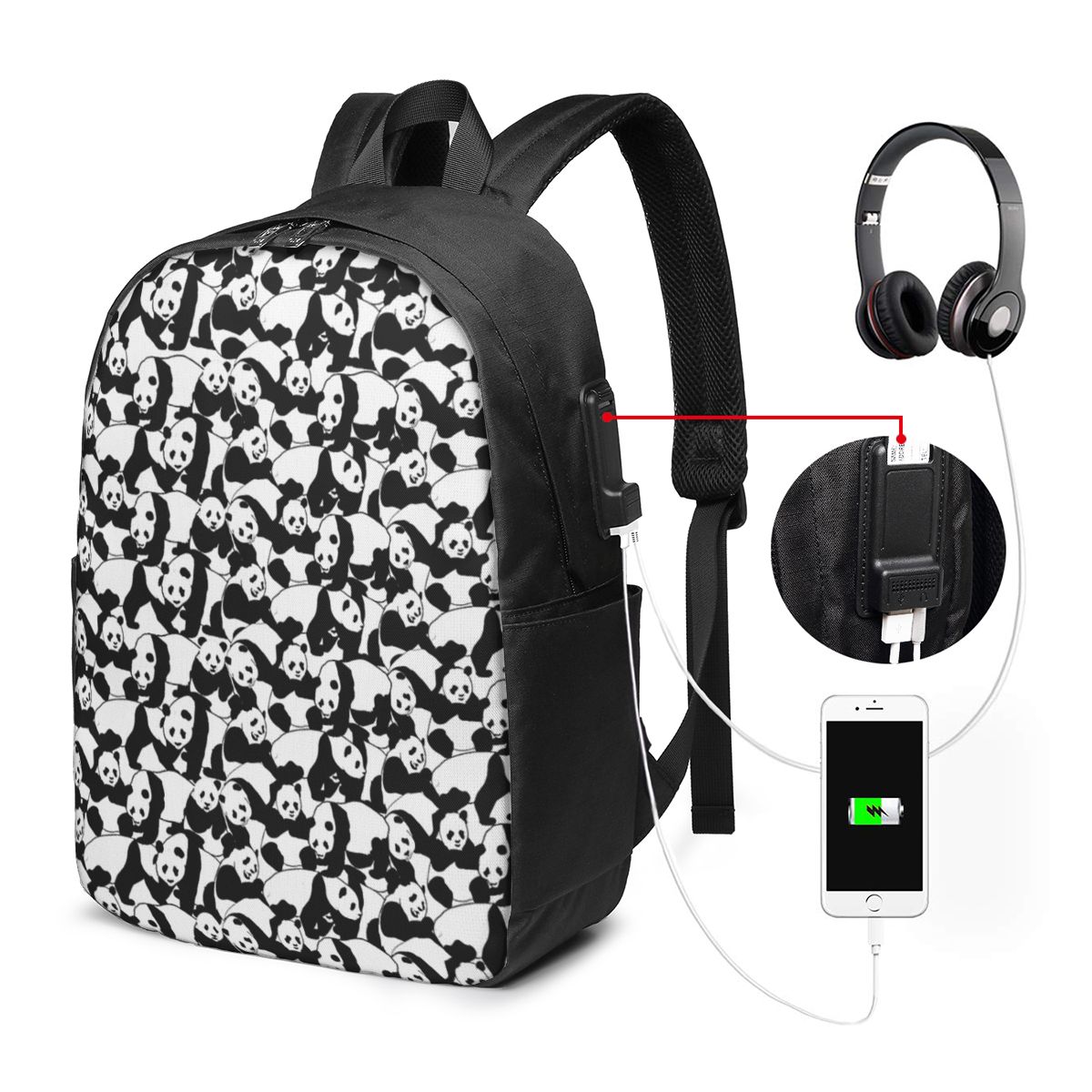 Panda Patroon Rugzak Reisnoteb - Backpacks recensie en prijs